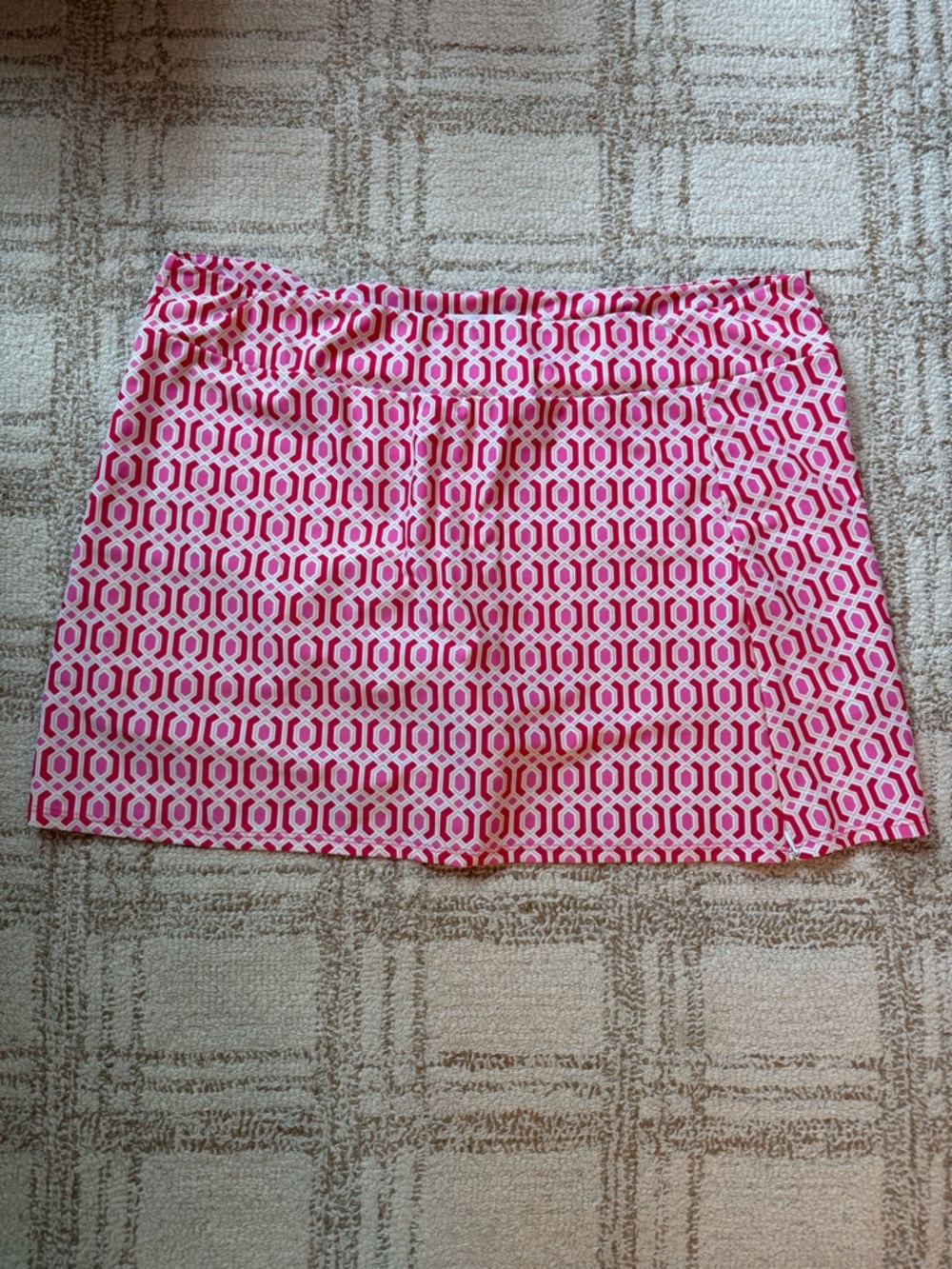 Jude Connally Morgan Geometric Print Golf / Tennis Skort - Pink / White - XXL